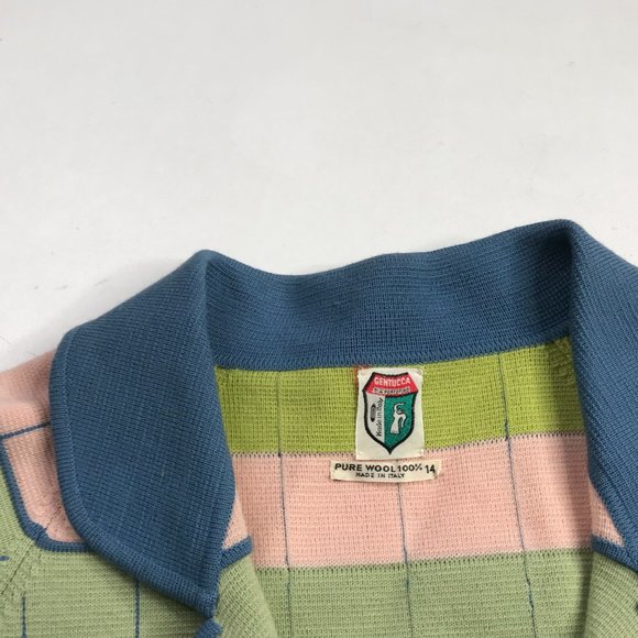 Vintage Gentucca Gia Portofino 60 70s RETRO Block Women 100% Wool Jacket Coat 14 - Picture 3 of 8